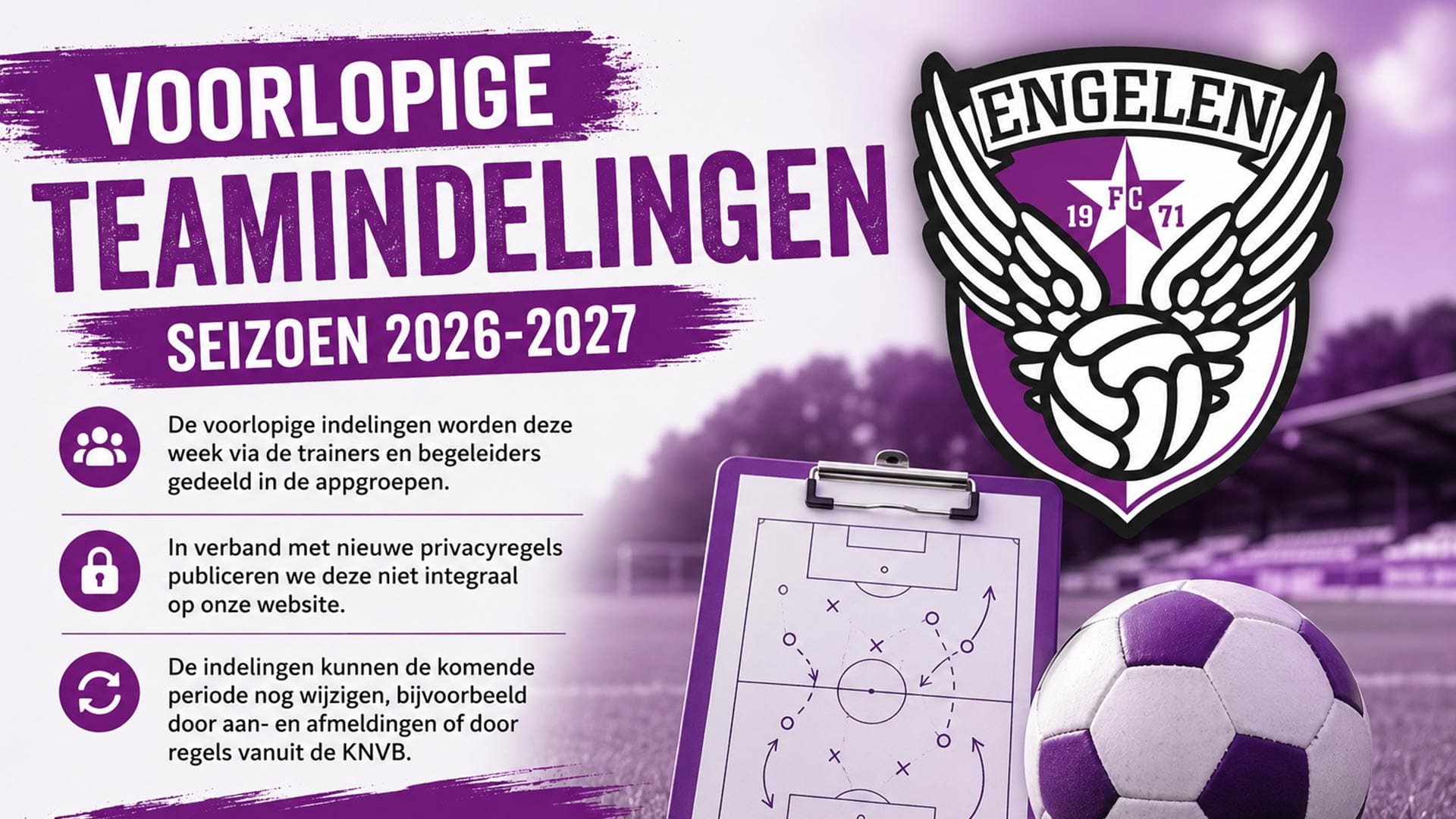 FC Engelen teamindeling 2026-2027